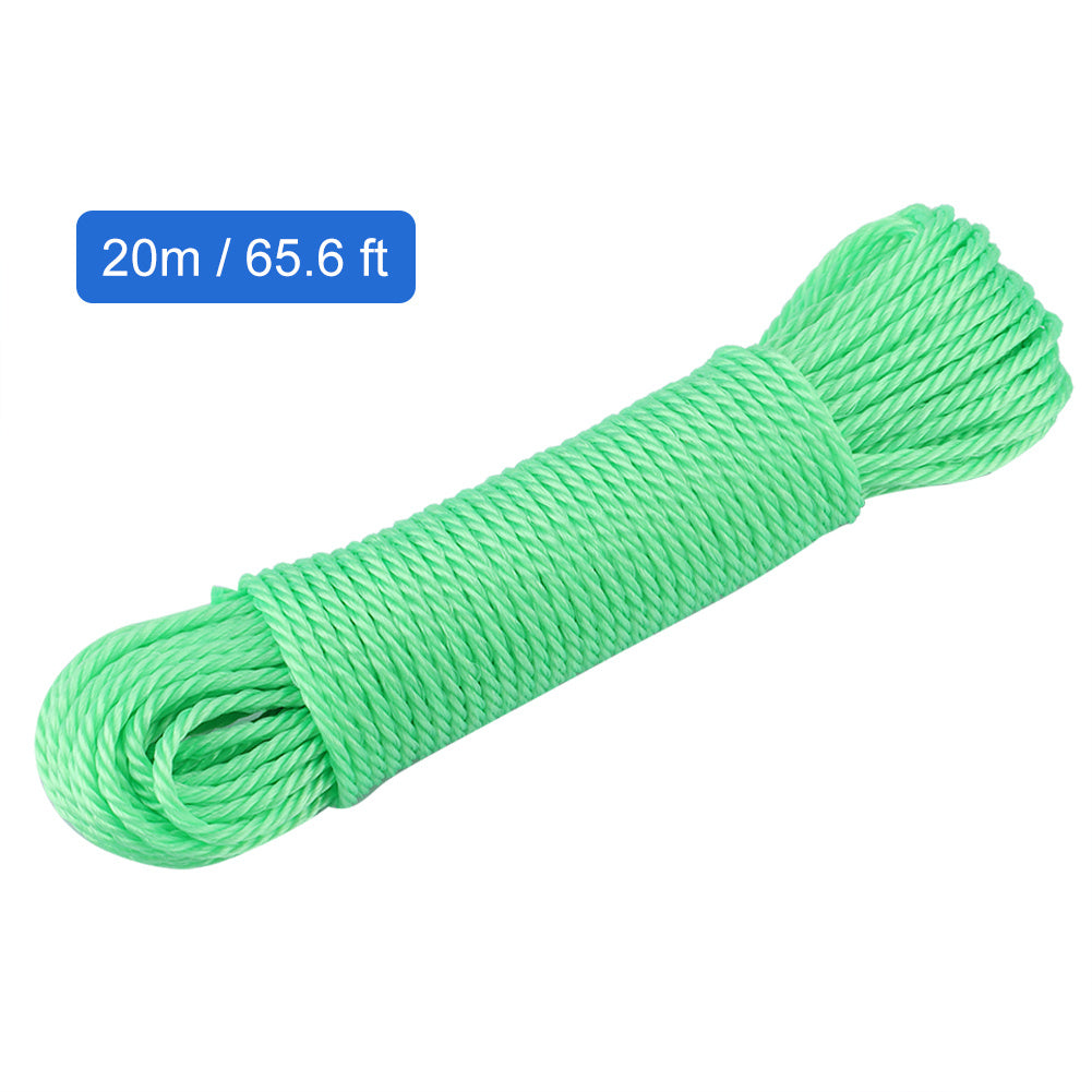 20m Nylon Rope Lines Cord Clothesline Garden Camping Outdoors (Green)